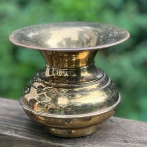 Vintage Brass Gold Tone Vase/ Metal Planter/ Decor